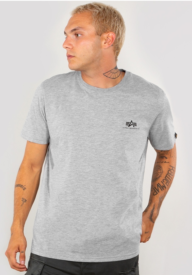 Alpha Industries Basic T Small Logo T-Shirt, grå, storlek M