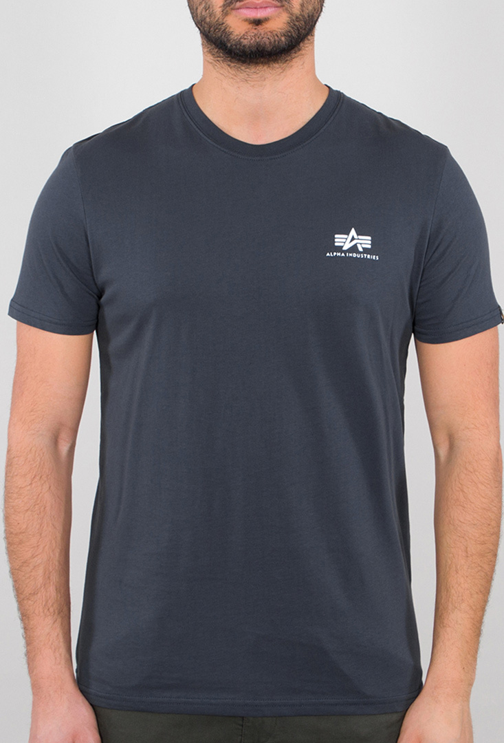 Alpha Industries Basic T Small Logo T-Shirt, vit-blå, storlek S