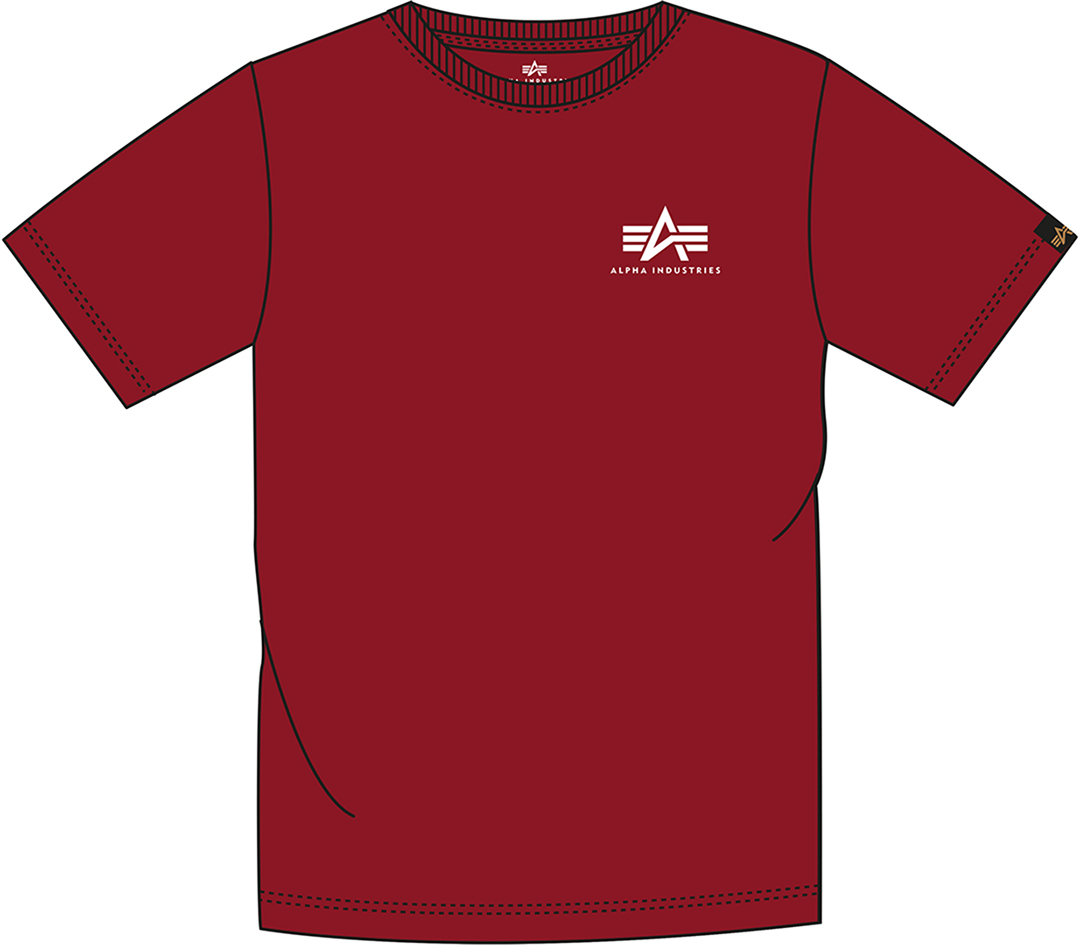 Alpha Industries Basic T Small Logo T-Shirt, vit-röd, storlek M