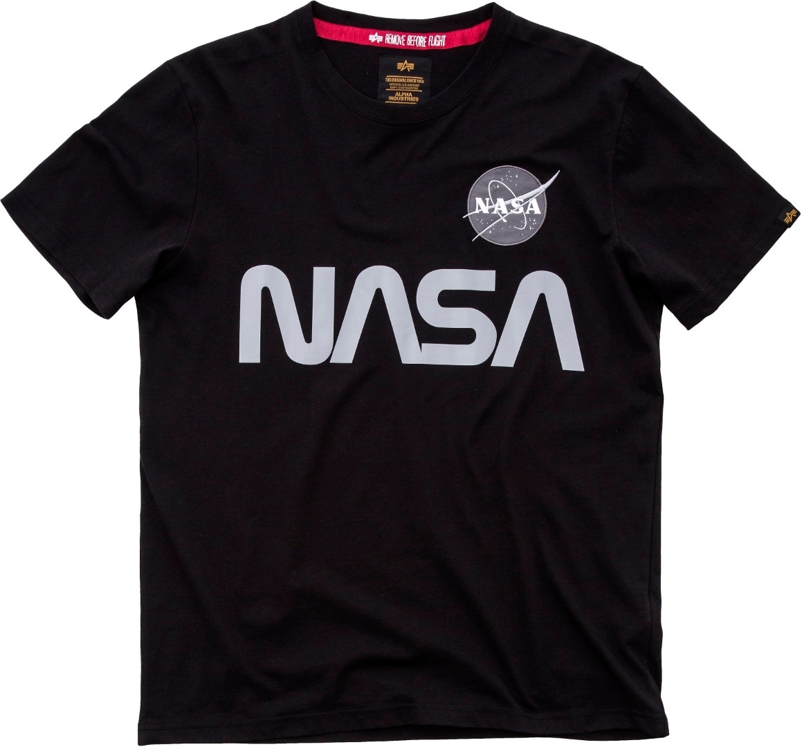 Alpha Industries NASA Reflective T-Shirt, svart, storlek S