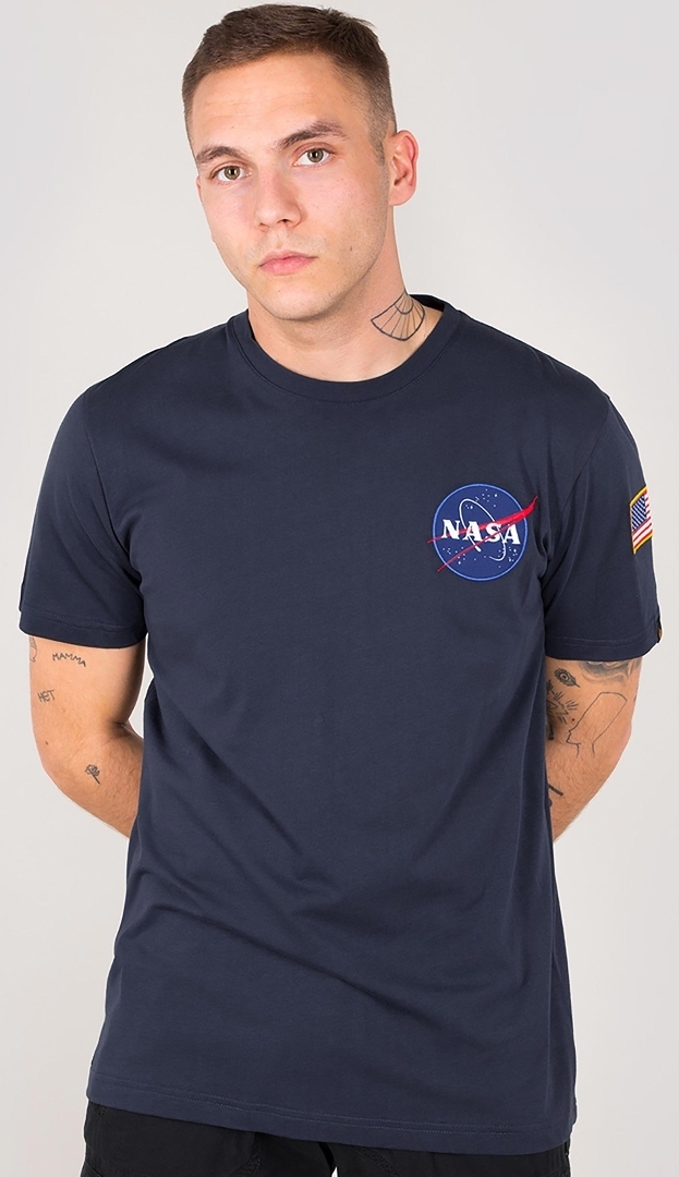 Alpha Industries Space Shuttle T-Shirt, blå, storlek XS