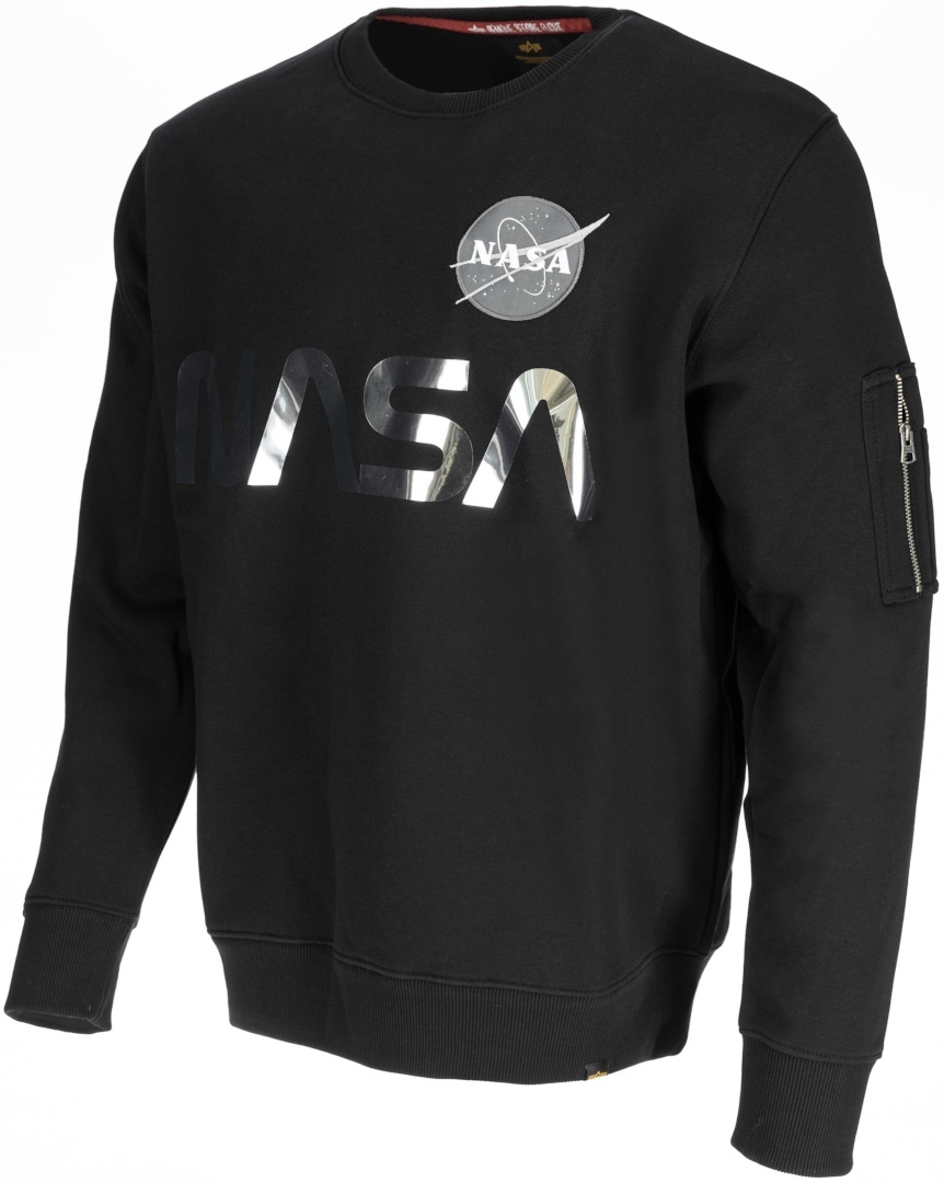 Alpha Industries NASA Reflective Tröja, svart-silver, storlek 3XL