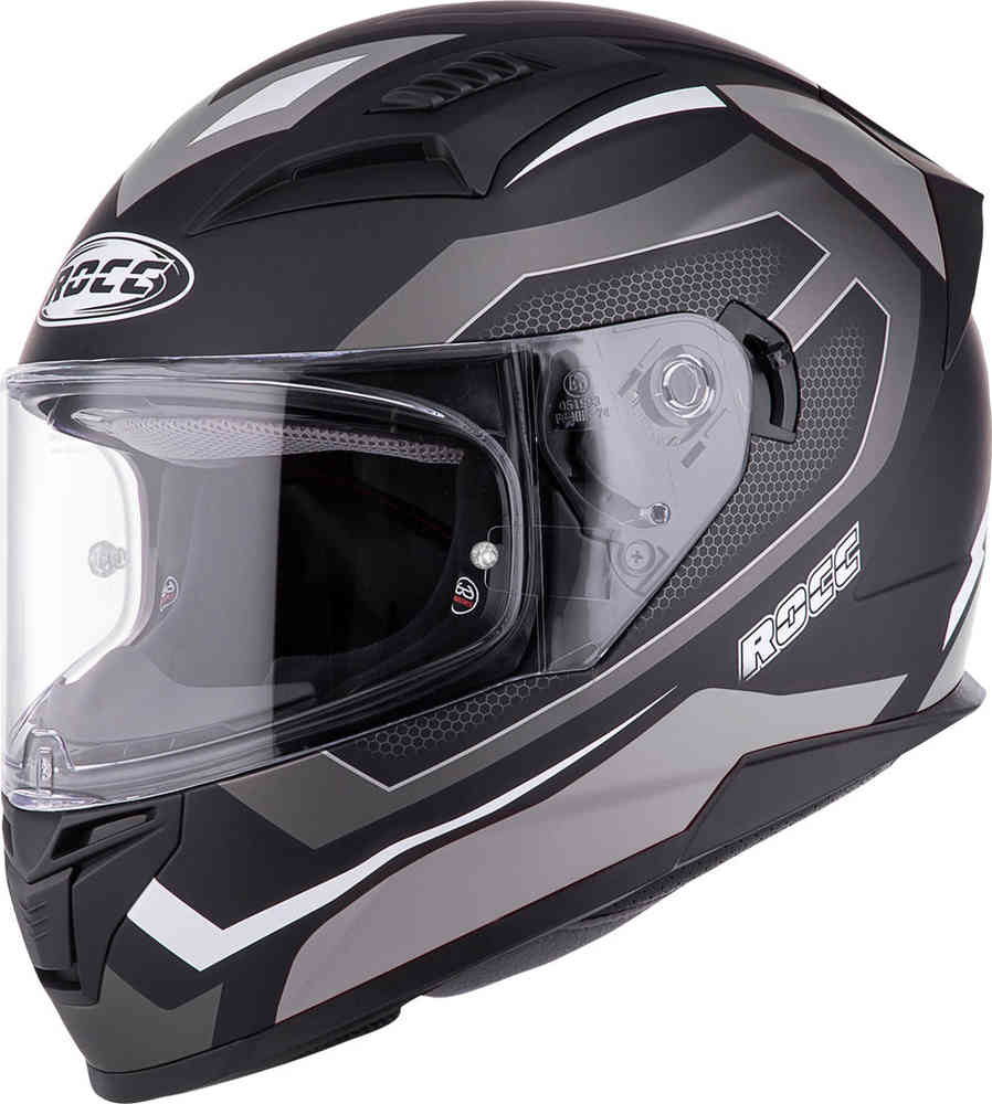 Rocc Motorrad Integralhelm 330 mit Sonnenblende Brillenkanal schwarz matt Helm 