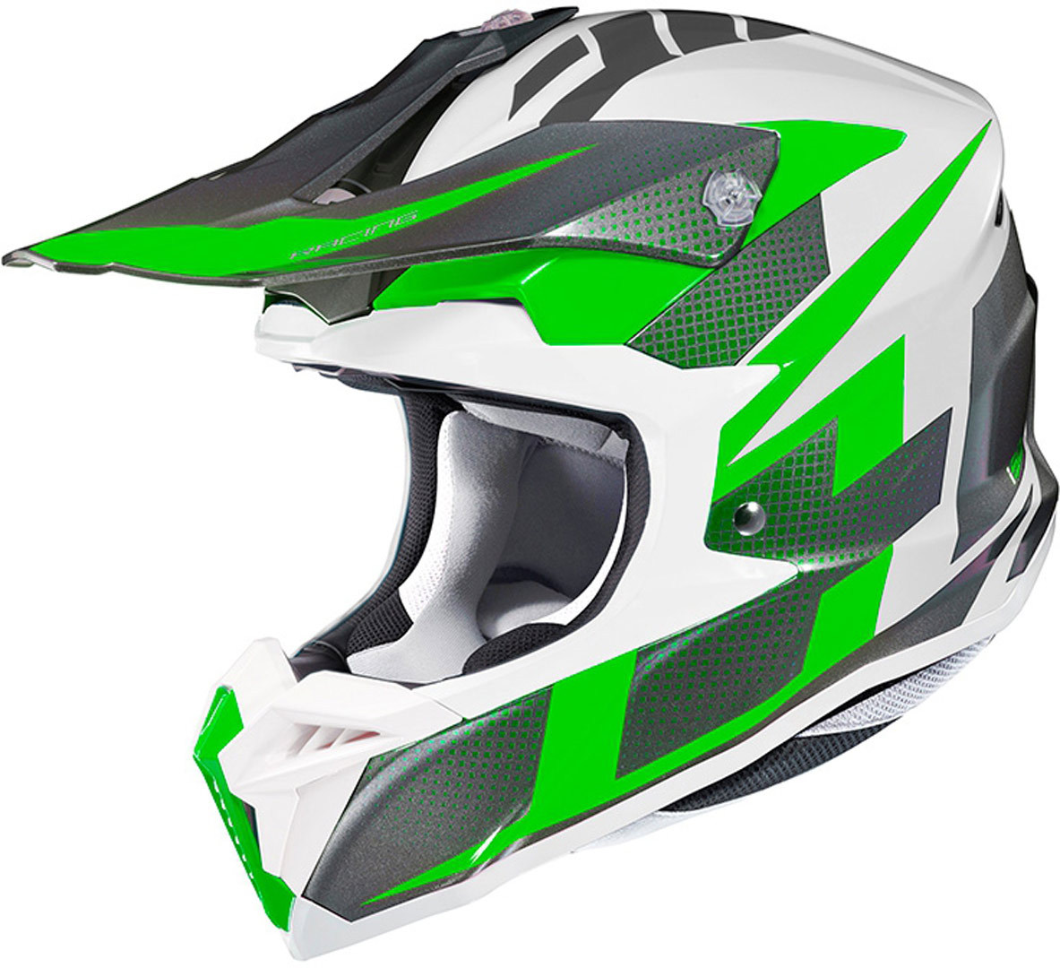 HJC i50 Argos Motocross Helmet, white-green, Size XS, white-green, Size XS