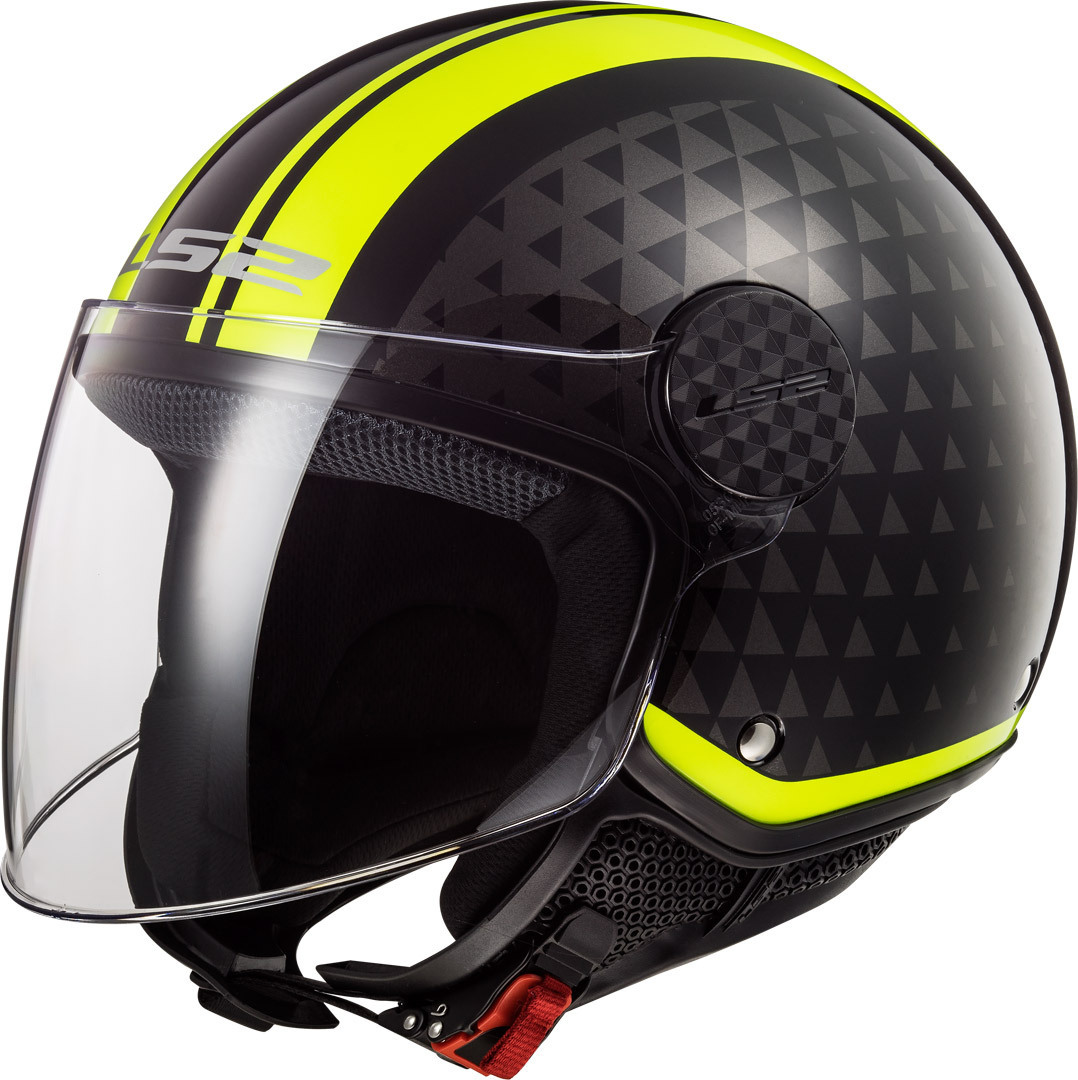 LS2 OF558 Sphere Lux Crush Motorcycle Helmet, black-yellow, Size XS, black-yellow, Size XS