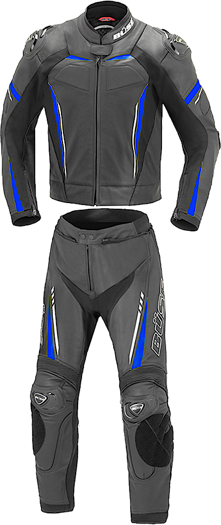 Büse Imola Two Piece Motorcycle Leather Suit, black-blue, Size 54, black-blue, Size 54