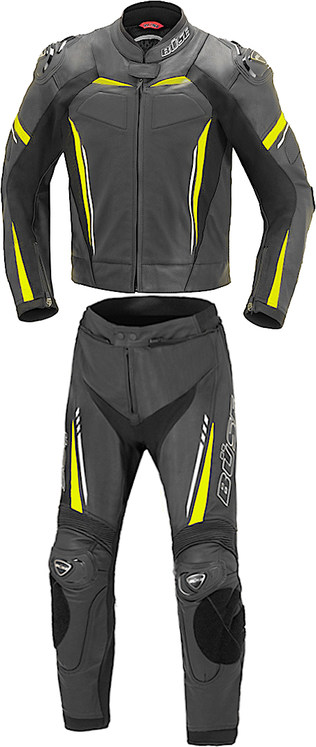 Büse Imola Two Piece Motorcycle Leather Suit, black-yellow, Size 48, black-yellow, Size 48