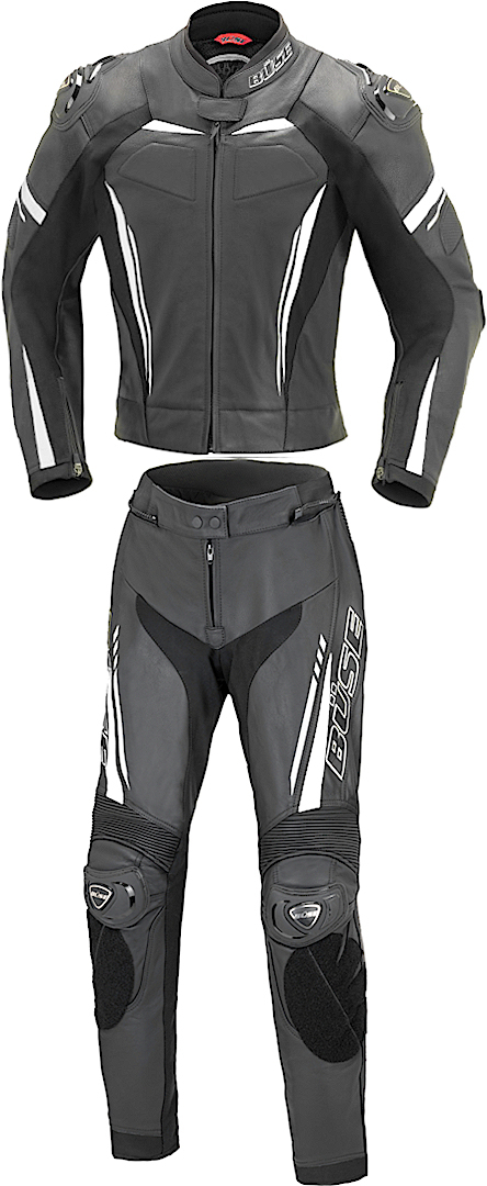 Büse Imola Two Piece Ladies Motorcycle Leather Suit, black-white, Size 34 for Women, black-white, Size 34 for Women
