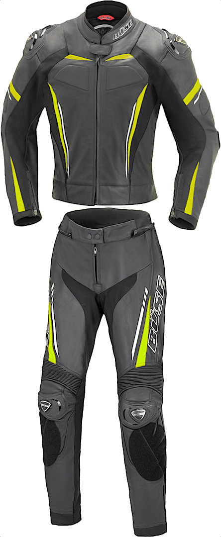 Büse Imola Two Piece Ladies Motorcycle Leather Suit, black-yellow, Size 36 for Women, black-yellow, Size 36 for Women