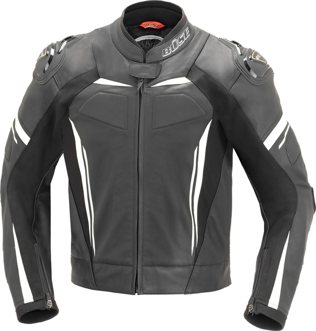 Büse Imola Motorcycle Leather Jacket, black-white, Size 46, black-white, Size 46