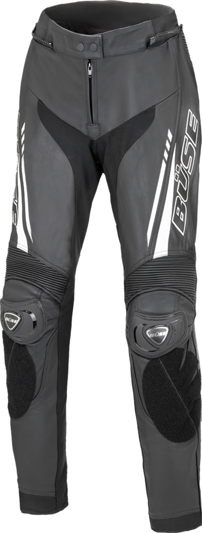Büse Imola Ladies Motorcycle Leather Pants, black-white, Size 34 for Women, black-white, Size 34 for Women