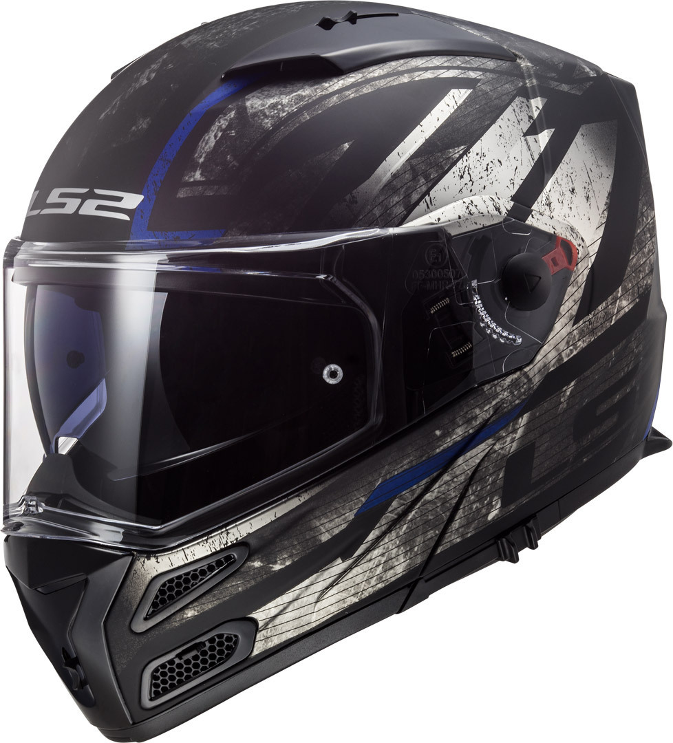 LS2 FF324 Metro Evo Solid Black Flip Front Motorcycle Helmet ECE Plain Motorbike 