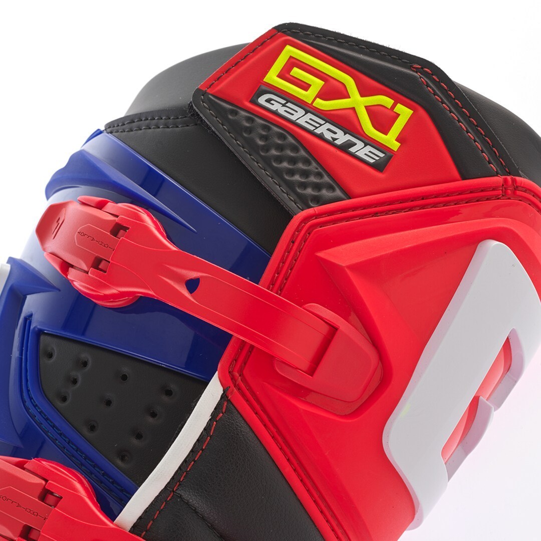 Side view of Gaerne GX-1 Goodyear Motocross Boots, red-yellow, Size 41 for Men