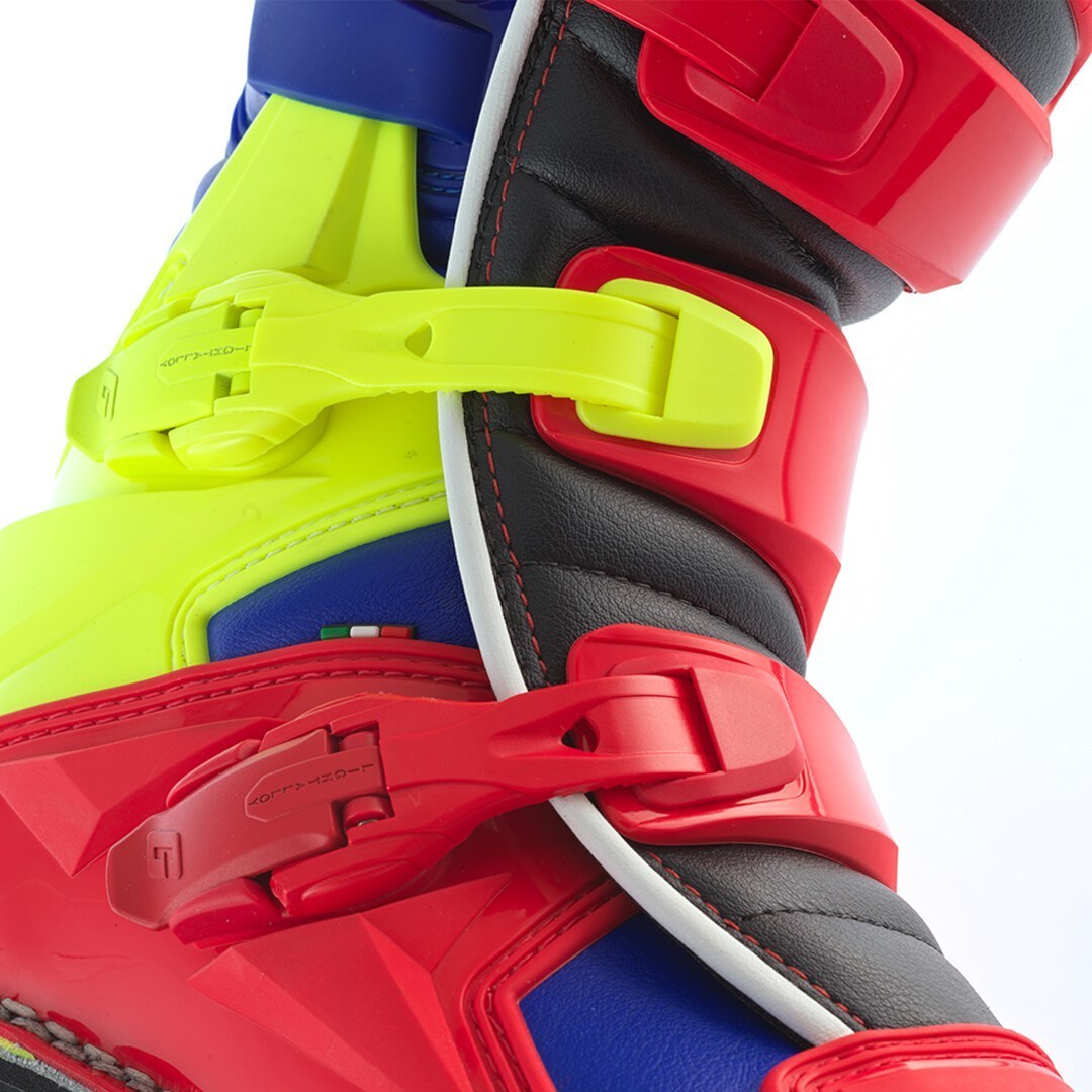 Side view of Gaerne GX-1 Goodyear Motocross Boots, red-yellow, Size 41 for Men