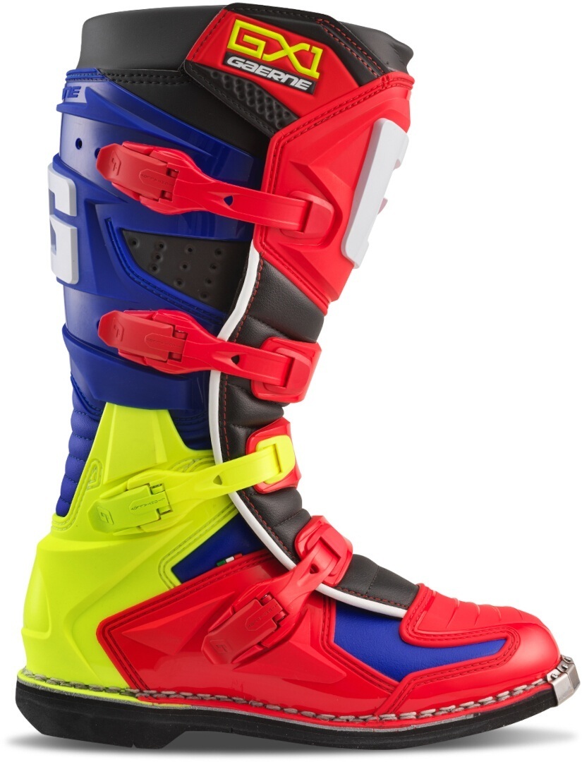 Side view of Gaerne GX-1 Goodyear Motocross Boots, red-yellow, Size 41 for Men