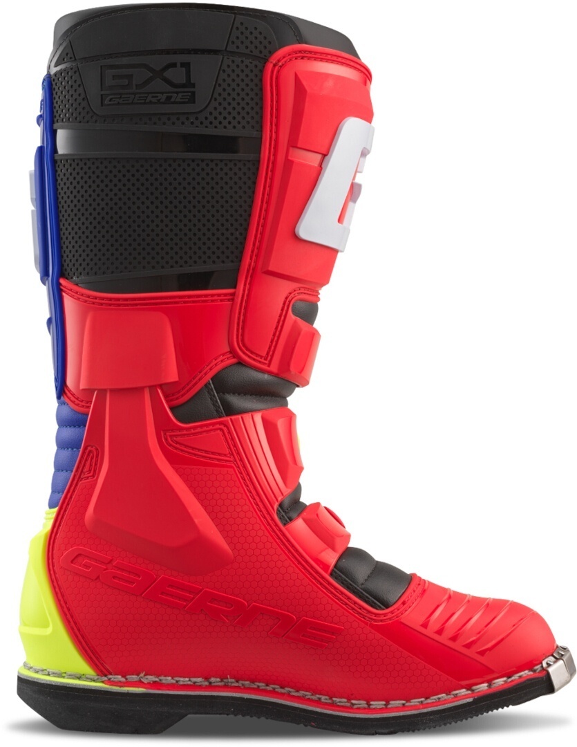Side view of Gaerne GX-1 Goodyear Motocross Boots, red-yellow, Size 41 for Men