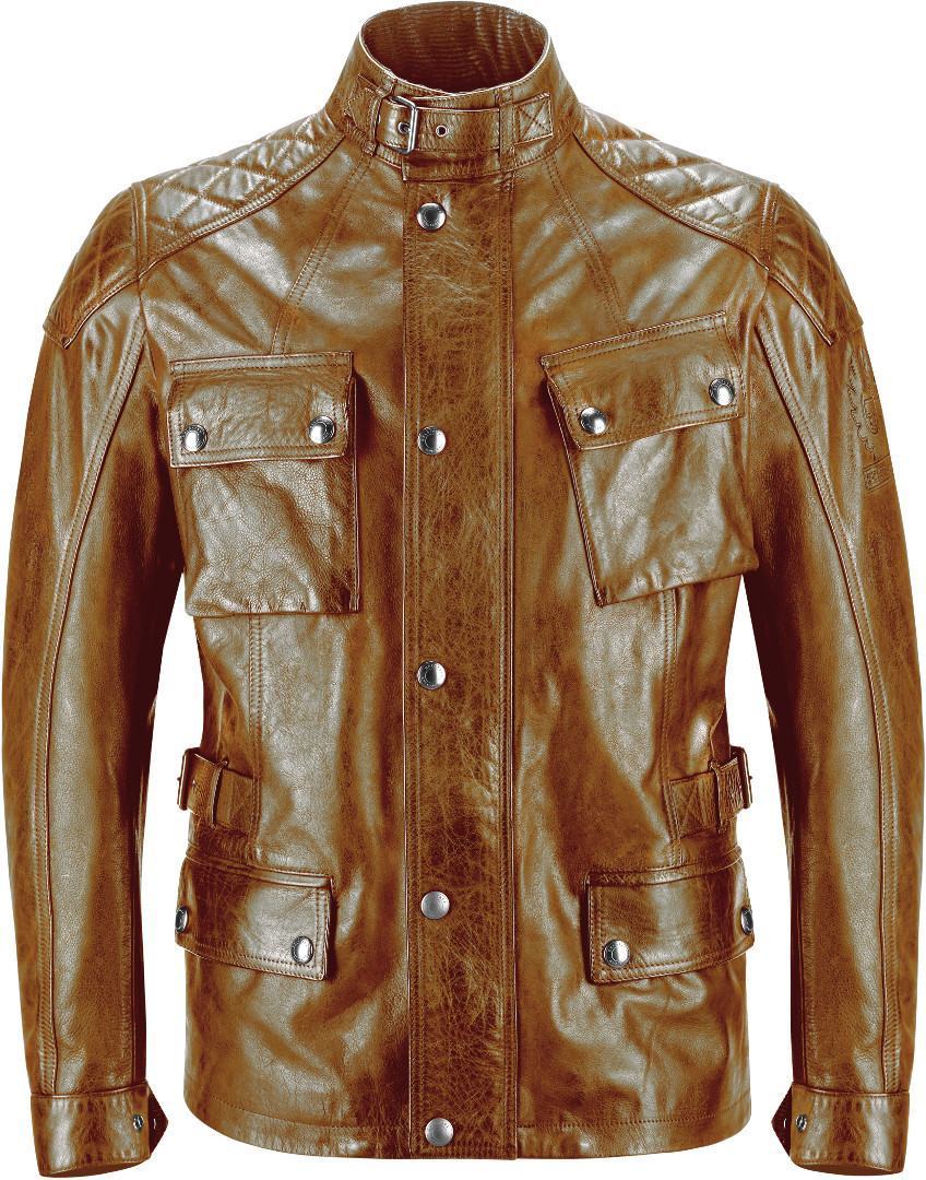 Belstaff Turner Motorcycle Leather Jacket, brown, Size S, brown, Size S