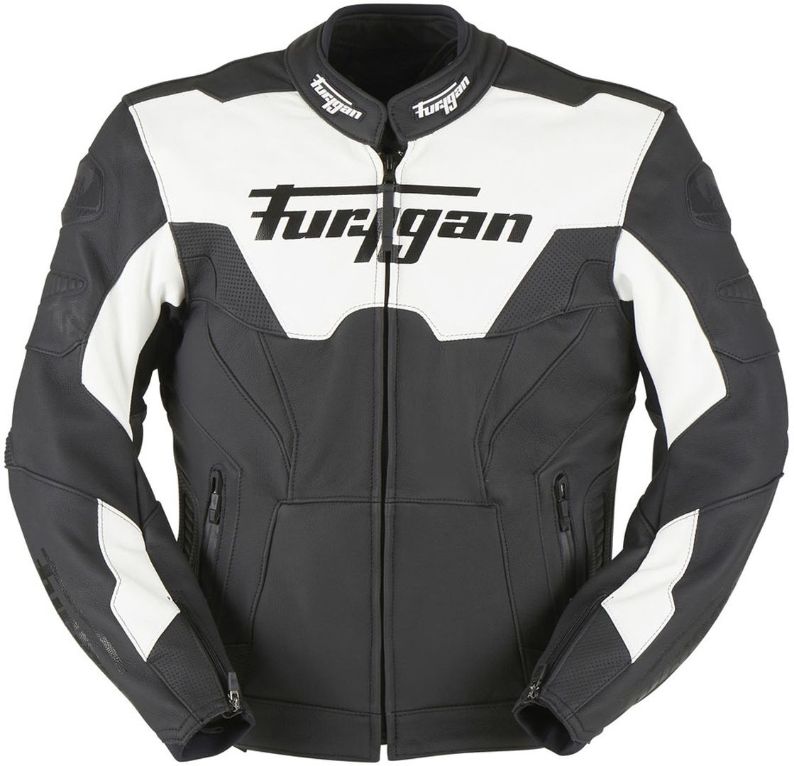 Furygan Bullring Motorcycle Leather Jacket, black-white, Size M, black-white, Size M