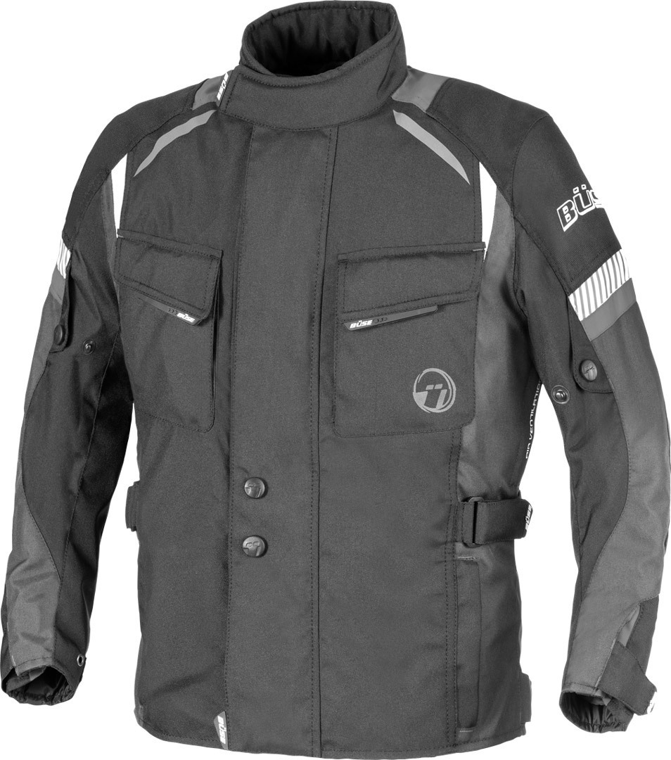 Image of Büse Breno Kids Bambini moto giacca tessile, nero-grigio, dimensione L