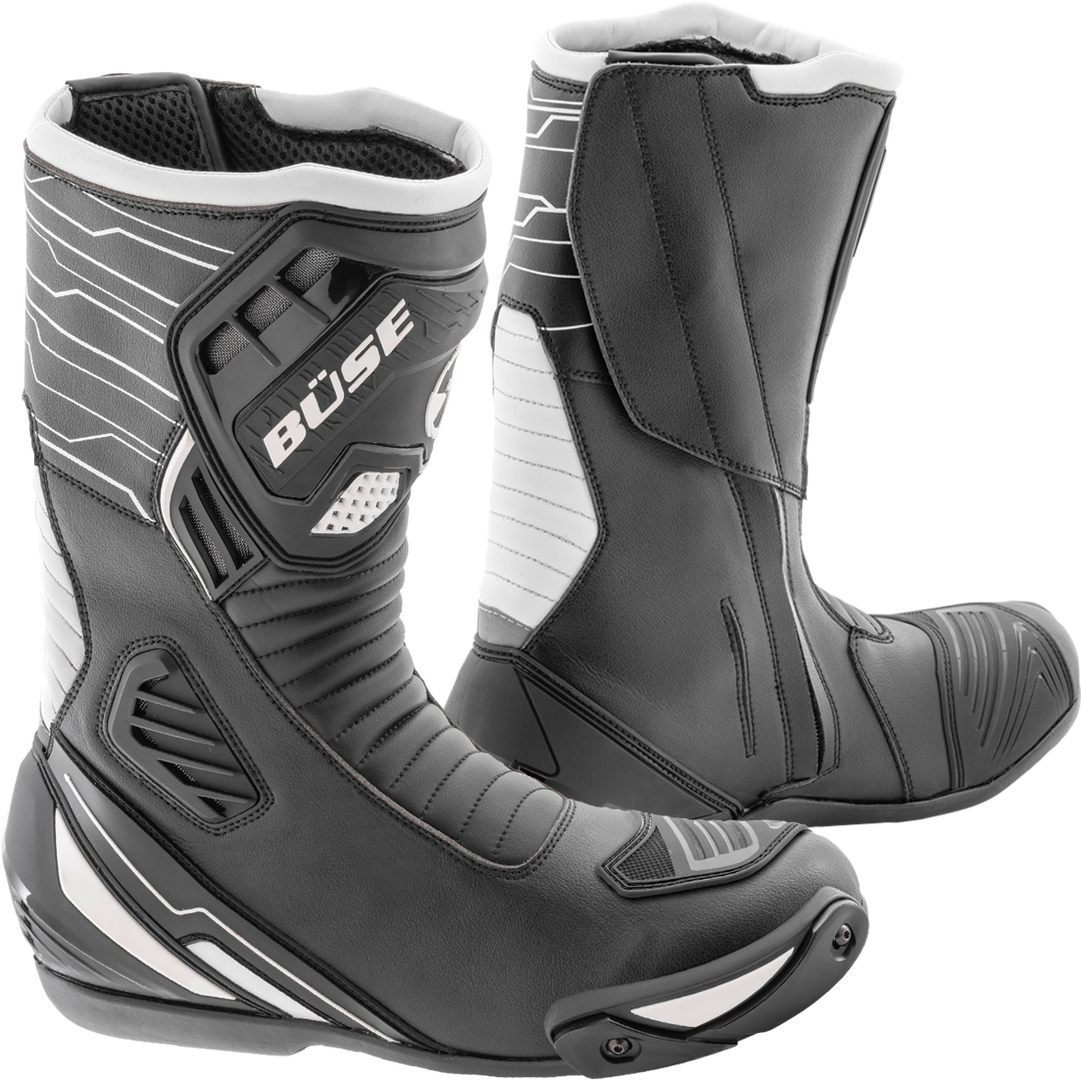 Büse Sport Evo Motorcycle Boots, black-white, Size 38, black-white, Size 38