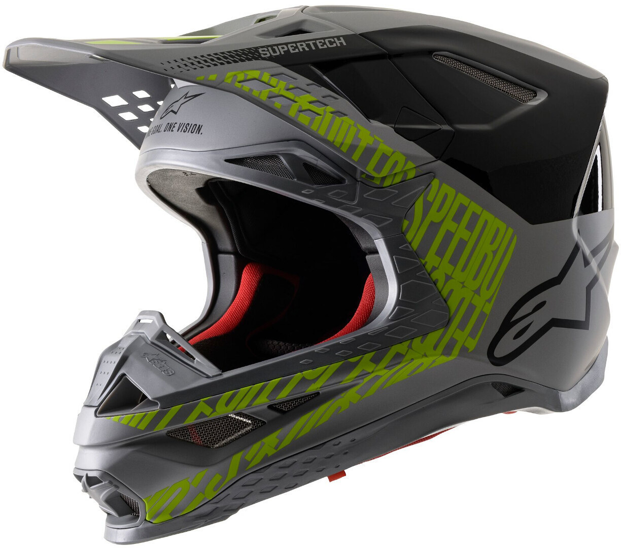 Alpinestars Supertech S-M8 Triple Motocross Helmet, black-grey-green, Size S, black-grey-green, Size S