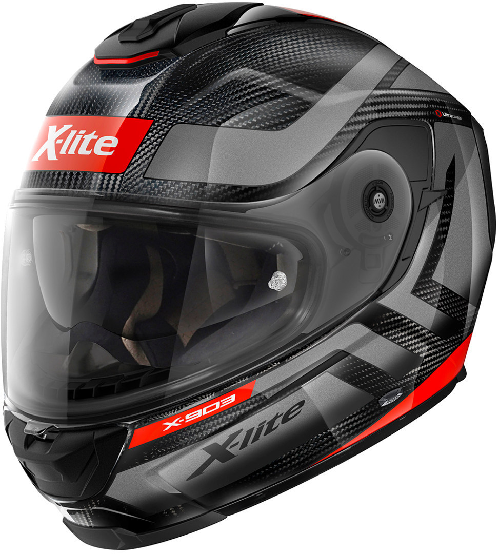 X-lite X-903 Ultra Carbon Airborne N-Com Helm, schwarz-grau-rot, Größe XS, schwarz-grau-rot, Größe XS