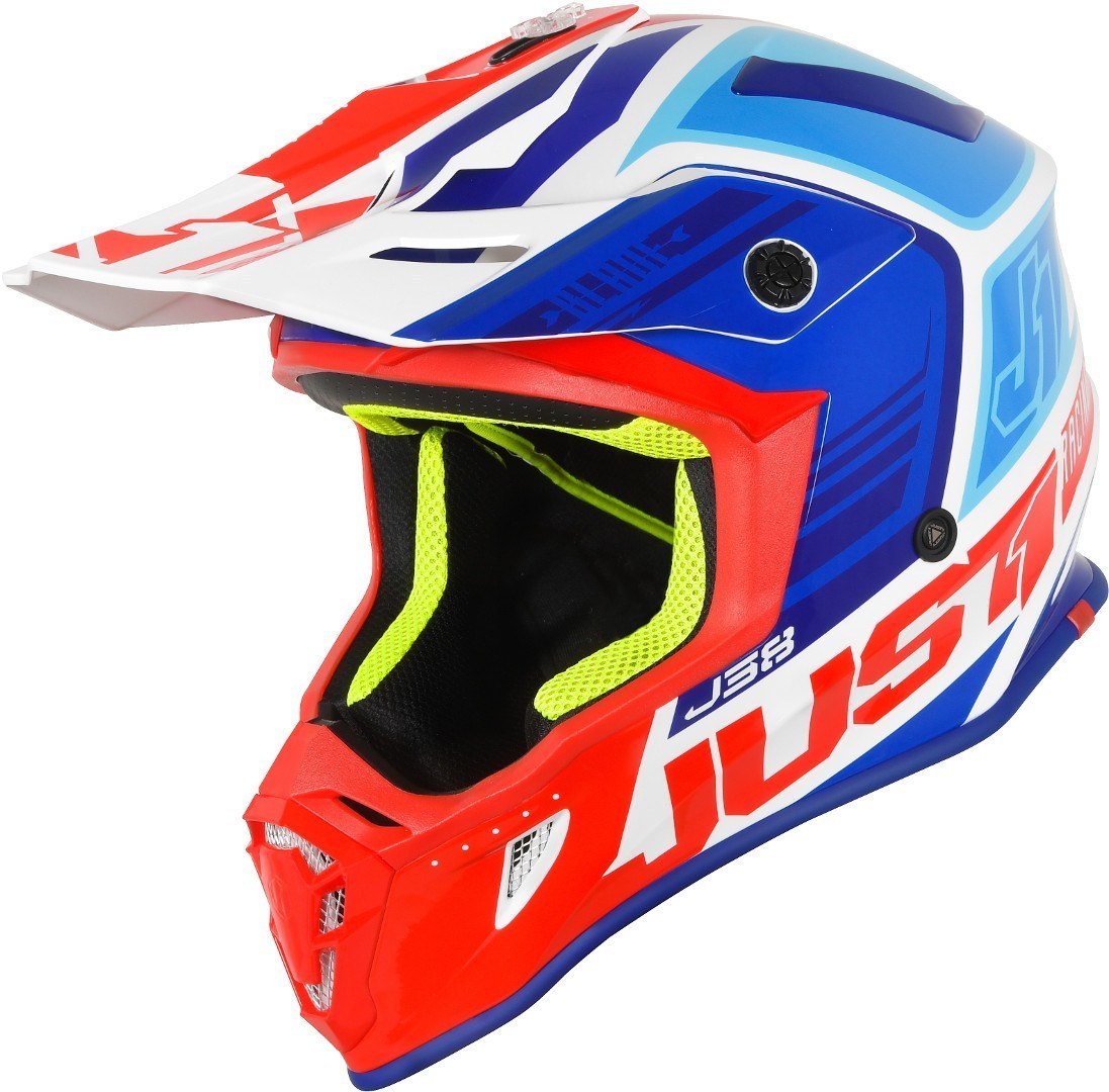 Just1 J38 Blade Motocross Helmet, white-red-blue, Size M, white-red-blue, Size M