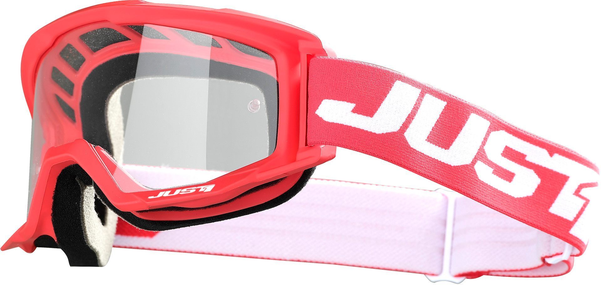 Just1 Vitro Motocross Goggles, white-red, white-red, Size One Size