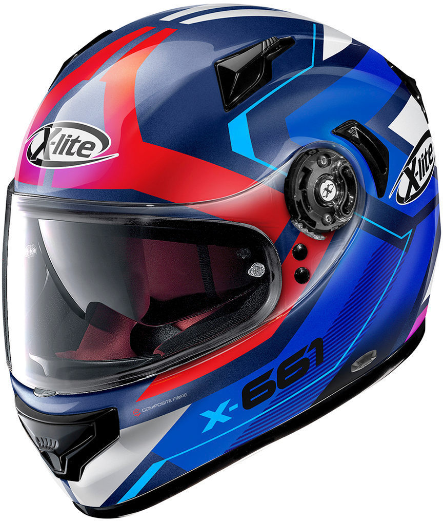 X-lite X-661 Motivator N-Com Helmet, red-blue, Size S, red-blue, Size S