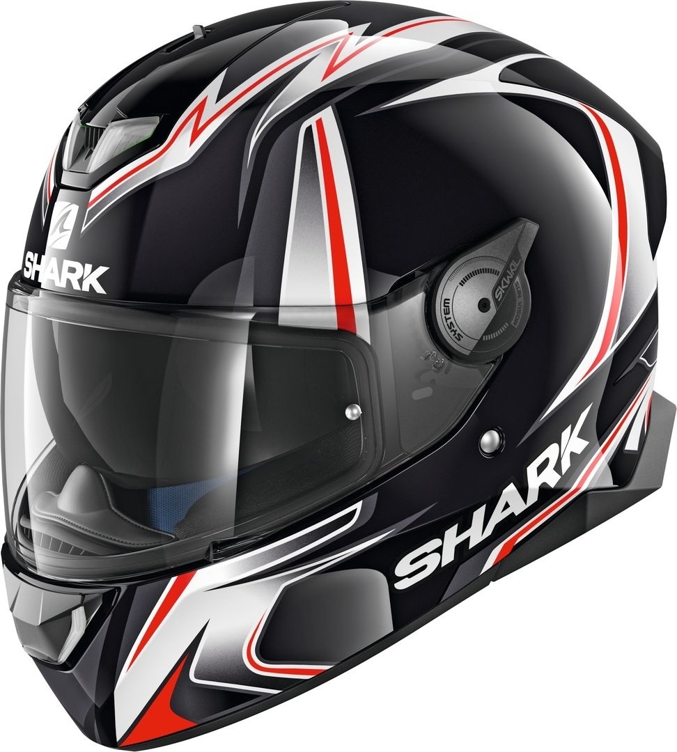 Image of Shark Skwal 2 Replica Sykes Casco bianco LED, nero-bianco-rosso, dimensione XS