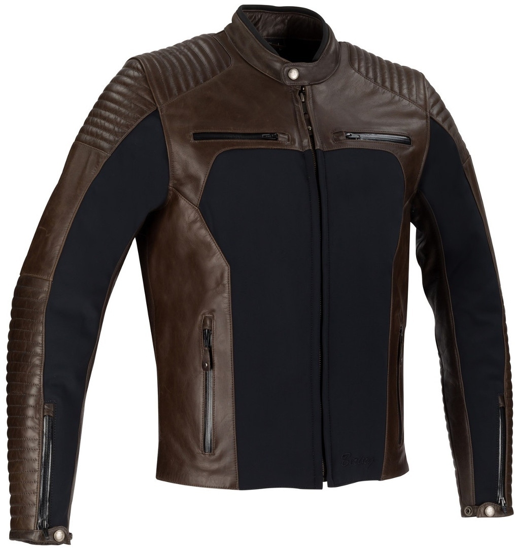 Bering Rex Motorcycle Leather Jacket, black-brown, Size 2XL, black-brown, Size 2XL