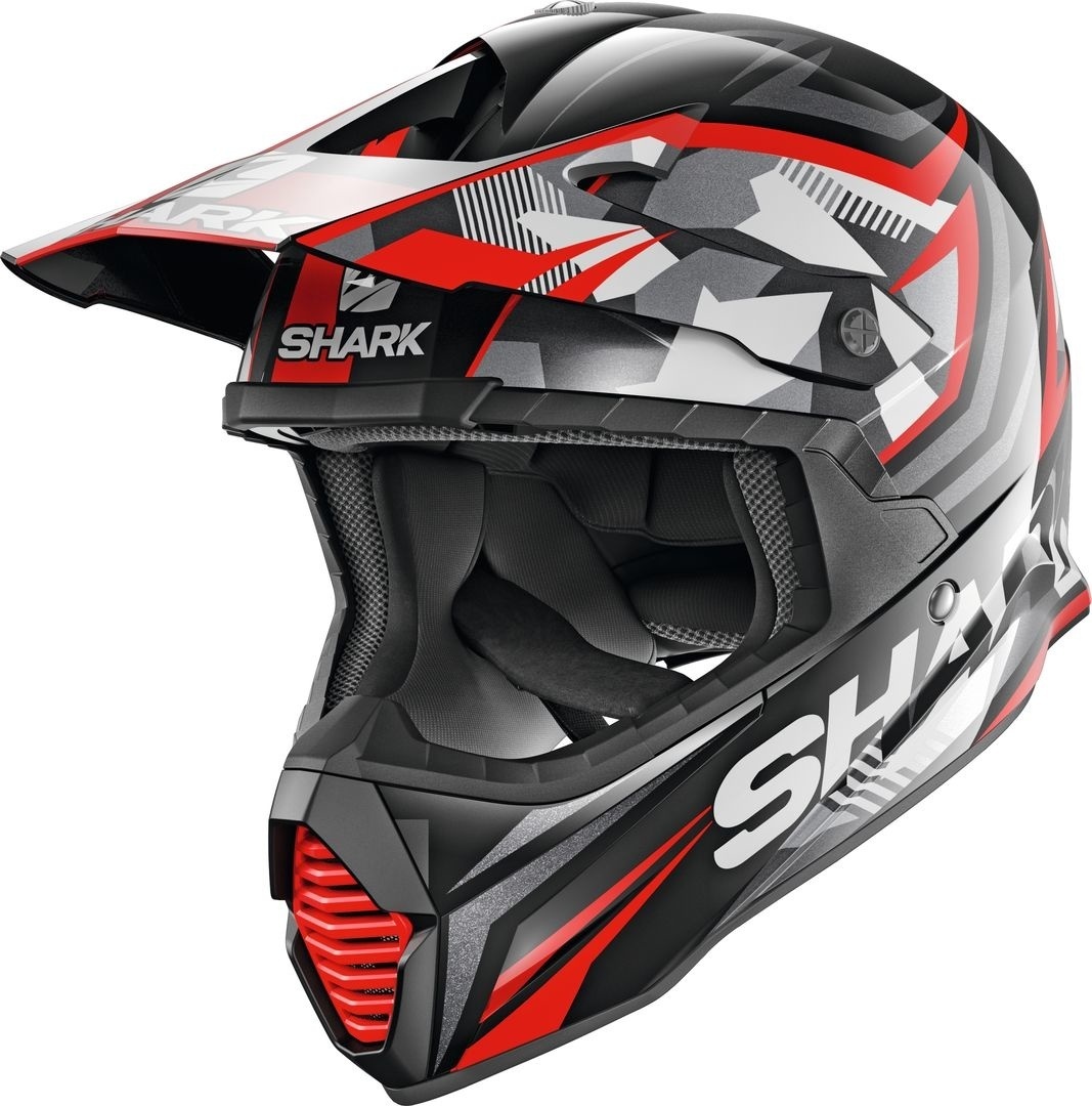 Image of Shark Varial Replica Tixier Motocross Helmet Casco Motocross, nero-rosso, dimensione XS