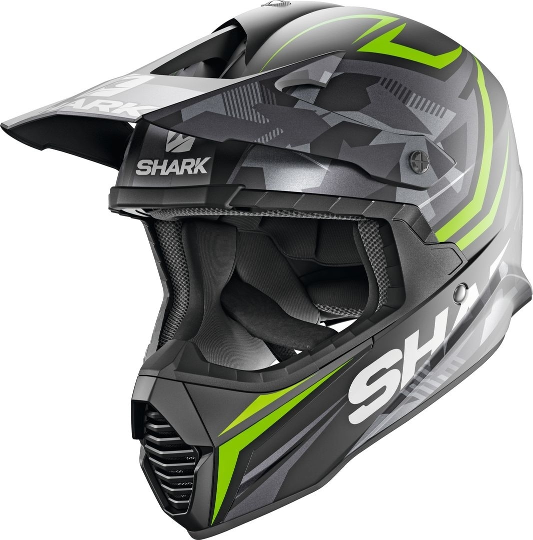 Shark Varial Replica Tixier Mat Motocross Helmet, black-green, Size M, black-green, Size M