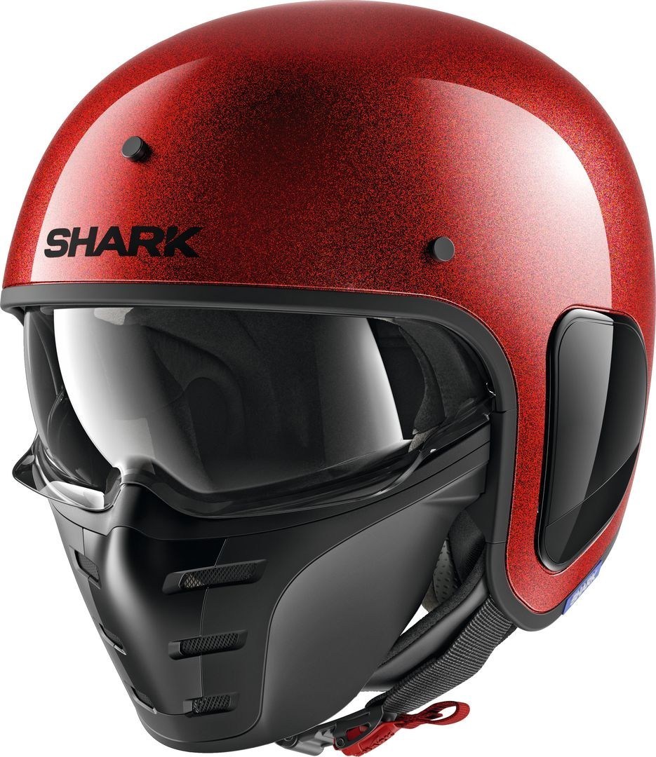 Shark S-Drak Glitter Jet Helmet, red, Size M, red, Size M