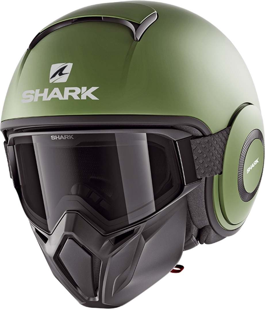 Shark Street-Drak Blank Mat Jet Helmet, green, Size XS, green, Size XS