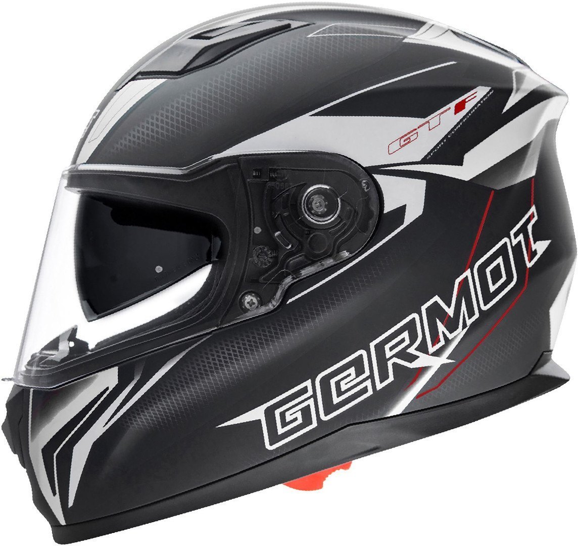 Side view of Germot GM 330 Decor Helmet, black-white, Size XL for Men