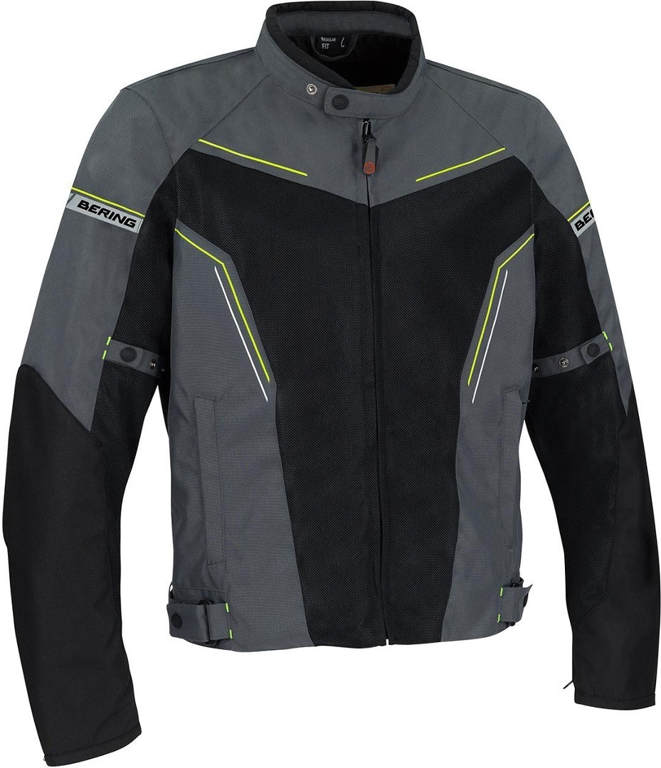 Bering Cancun Motorcycle Textile Jacket, black-grey-yellow, Size 4XL, black-grey-yellow, Size 4XL
