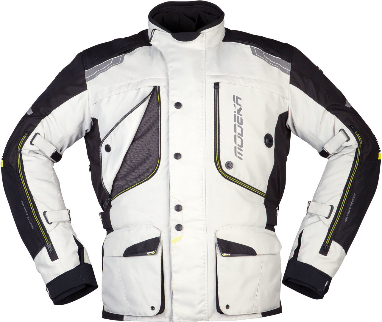 Modeka Aeris Motorcycle Textile Jacket, black-grey, Size S, black-grey, Size S