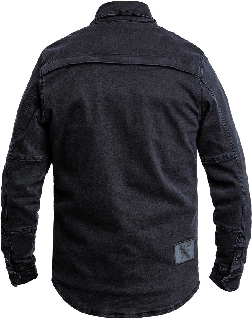 Side view of John Doe Motoshirt XTM Denim Motorcycle Shirt, black, Size 4XL for Men