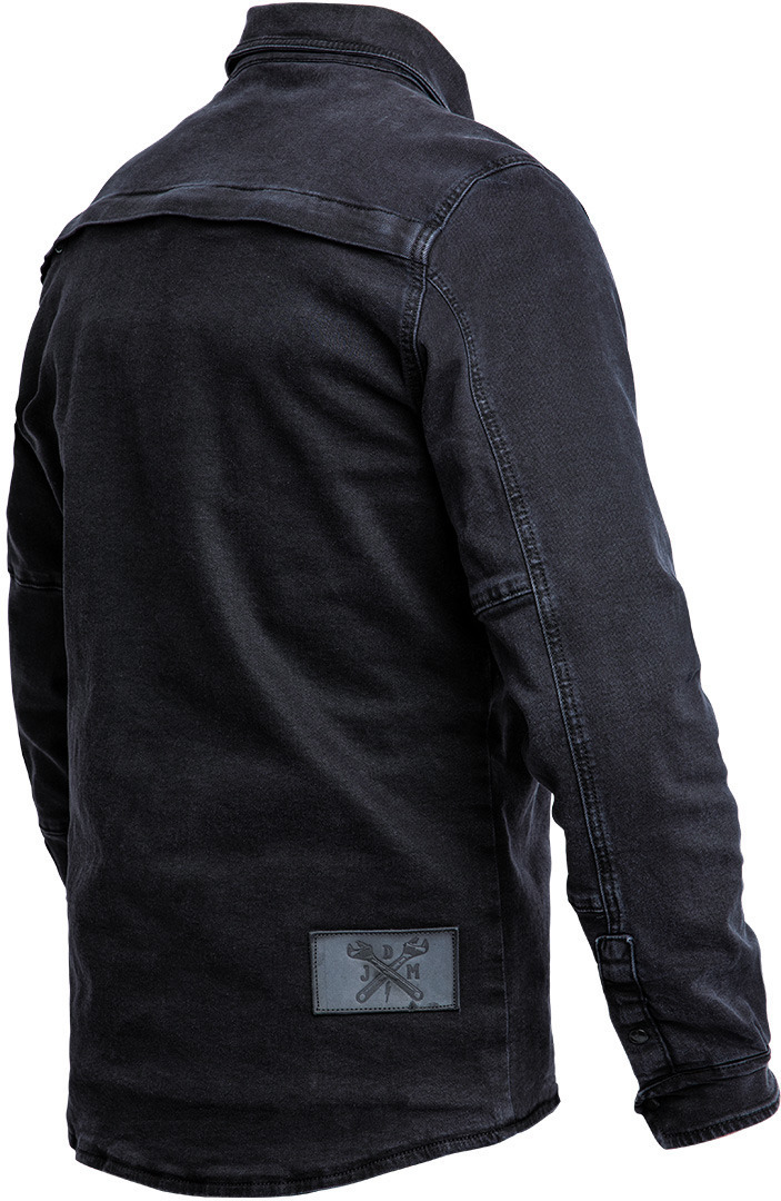 Side view of John Doe Motoshirt XTM Denim Motorcycle Shirt, black, Size 4XL for Men