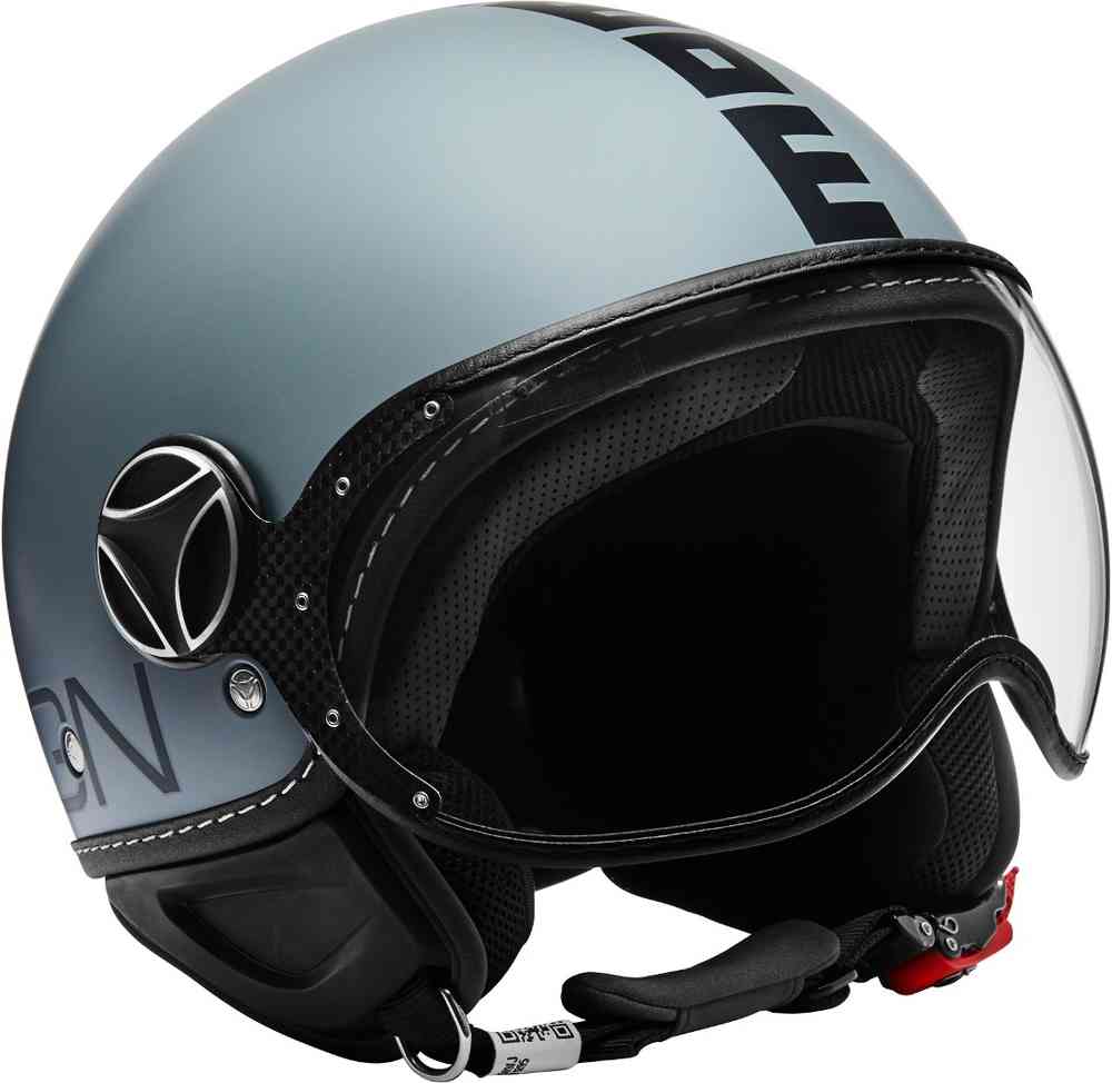 MOMO FGTR Classic Grey Matt Jet Helmet Šedá matt jet helma