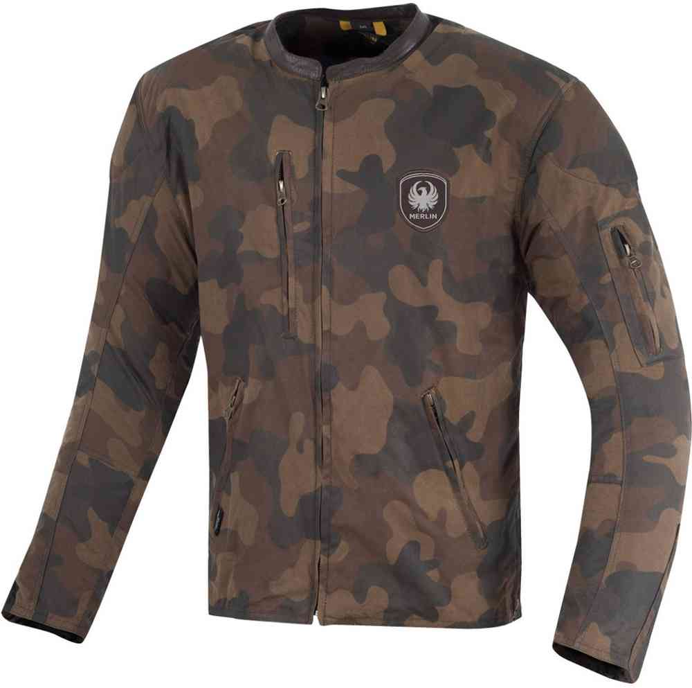 Merlin Covert Camo Chaqueta encerada de la motocicleta