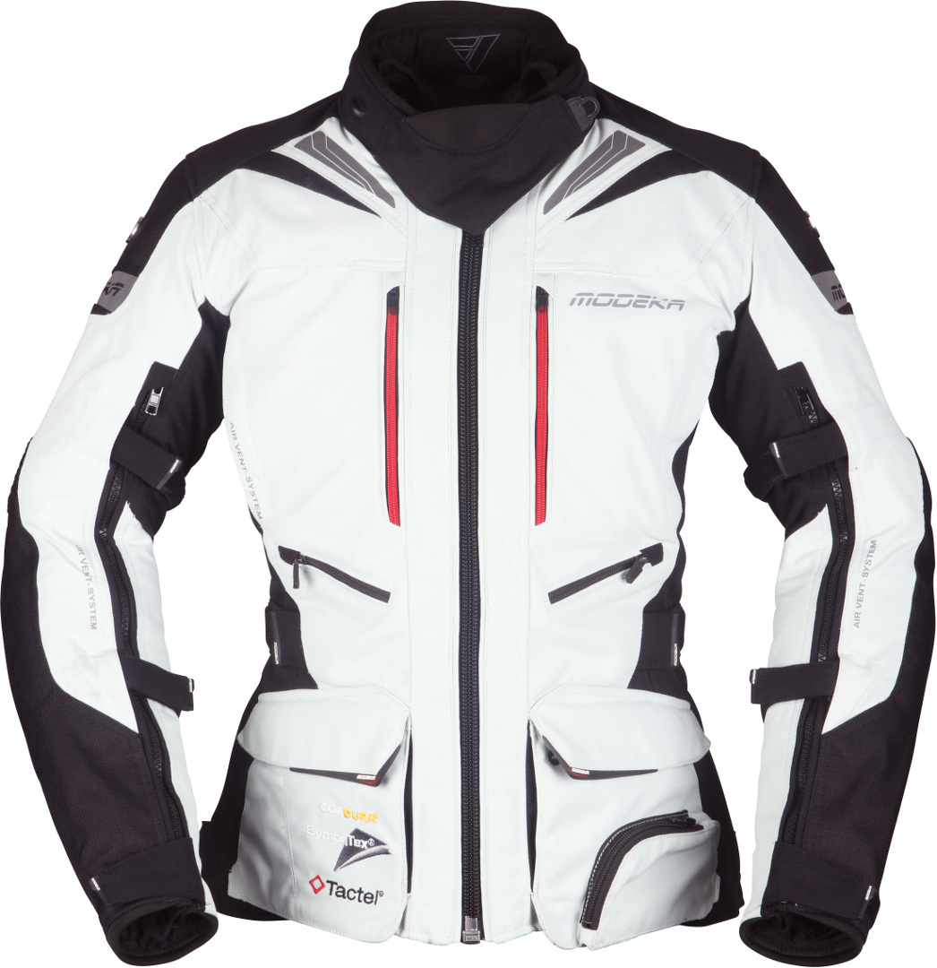 Modeka Panamericana Ladies Motorcycle Textile Jacket, black-grey, Size 40 for Women, black-grey, Size 40 for Women