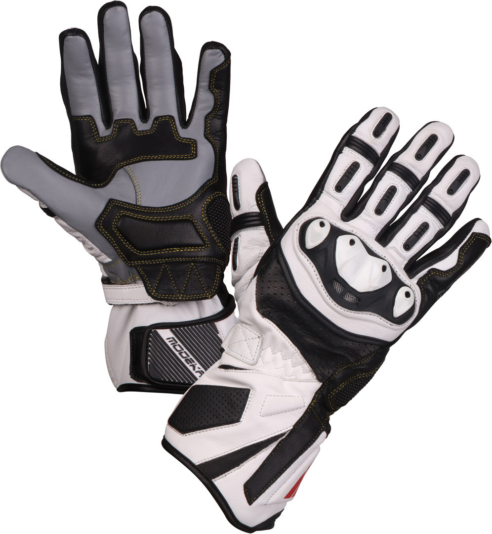 Modeka Cay Motorcycle Gloves, black-white, Size L, black-white, Size L