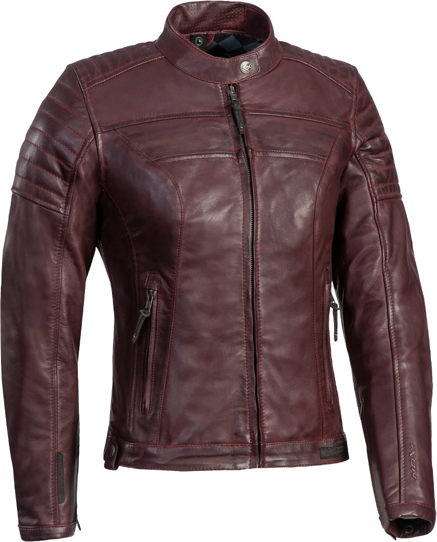 Ixon Spark Ladies Motorcycle Leather Jacket, red, Size XS for Women, red, Size XS for Women