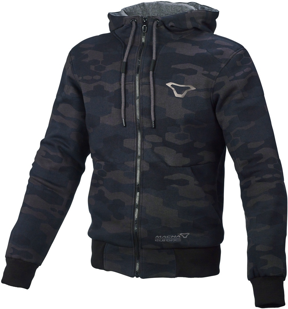 Macna Nuclone Motorcycle Zip Hoodie, black-multicolored, Size S, black-multicolored, Size S