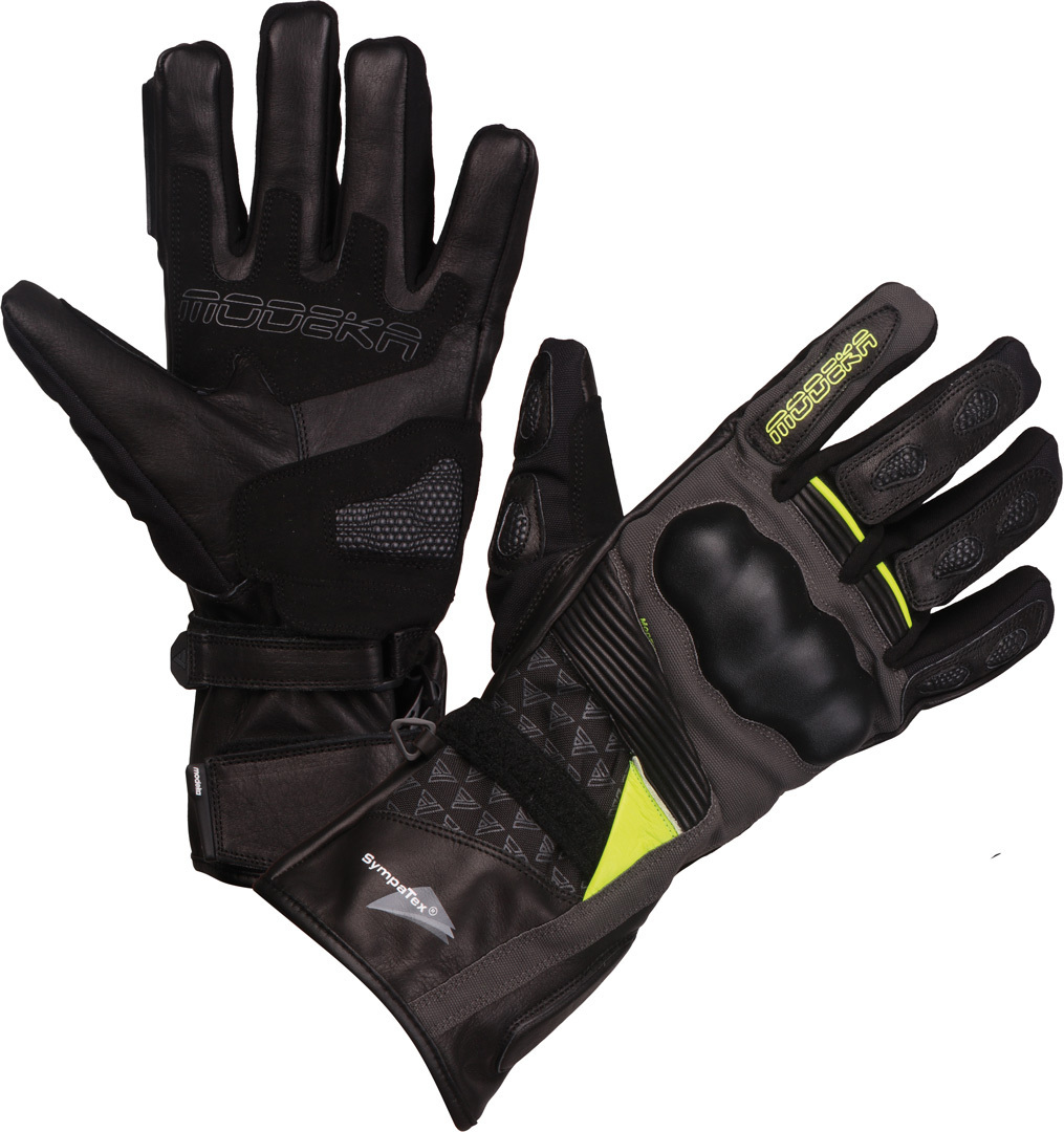 Modeka Panamericana Motorcycle Gloves, black-yellow, Size L, black-yellow, Size L
