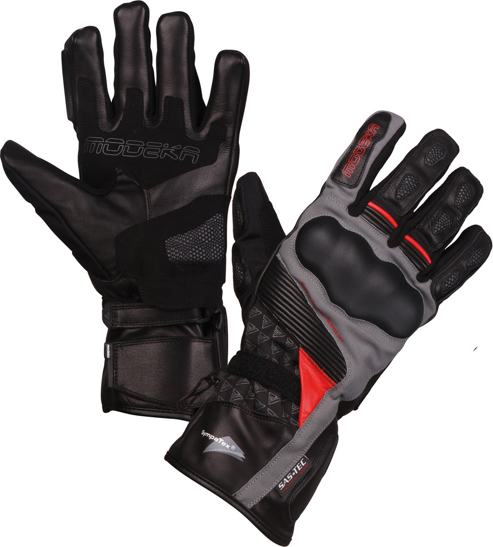 Modeka Panamericana Ladies Motorcycle Gloves, black-red, Size XS for Women, black-red, Size XS for Women