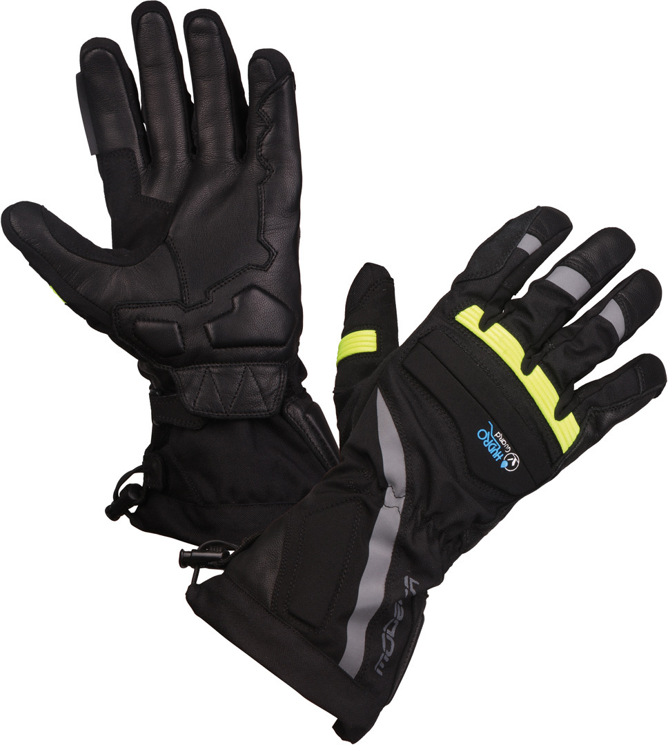 Modeka Japura Motorcycle Gloves, black-yellow, Size S M, black-yellow, Size S M