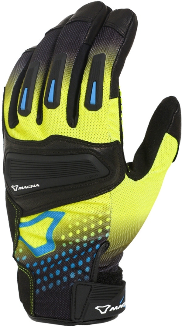 Macna Jugo Motorcycle Gloves, black-blue-yellow, Size S, black-blue-yellow, Size S